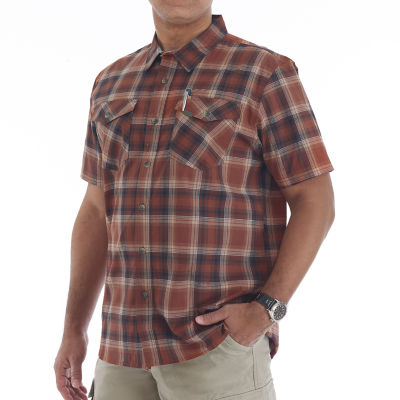 Smiths Workwear Mens Short Sleeve Regular Fit Stretch Fabric Button-Down Shirt