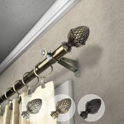 Rod Desyne 13/16" Adjustable Curtain Rod with Acorn Finials