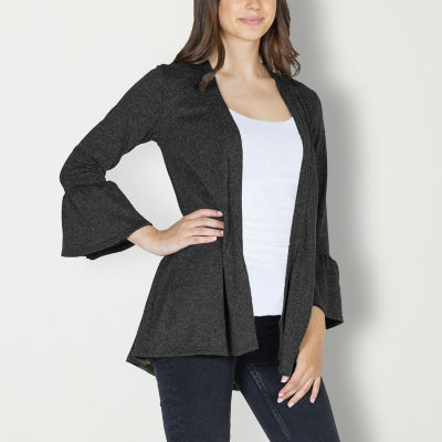 24seven Comfort Apparel Womens Long Sleeve Open Front Cardigan