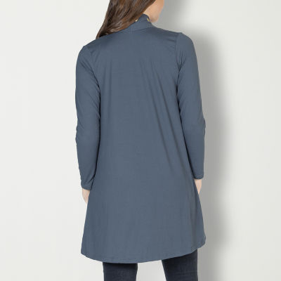 24seven Comfort Apparel Womens Long Sleeve Open Front Cardigan