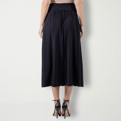 24seven Comfort Apparel Midi Womens Mid Rise Maxi Skirt