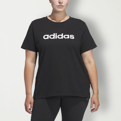 adidas Womens Crew Neck Short Sleeve T-Shirt Plus