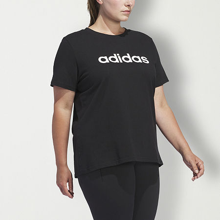 Adidas Linear Logo Tee (Plus Size), 2x, Black