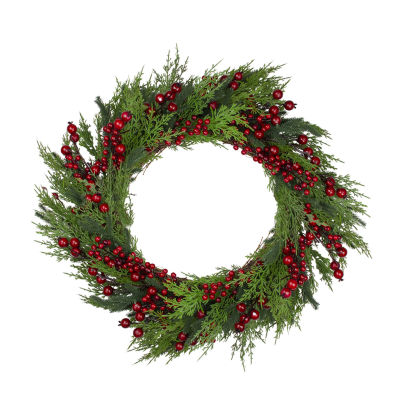 Northlight Mixed Pine And Berries Unlit Indoor Wreath