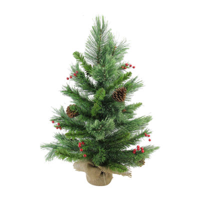 Northlight Mixed Cashmere Berry Pine Unlit 2 Foot Pine Christmas Tree