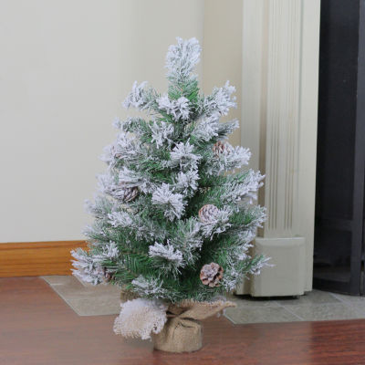 Northlight Flocked Pine Unlit 2 Foot Pine Christmas Tree