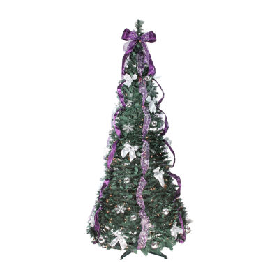 Northlight Purple And Silver With Clear Lights 6 Foot Pre-Lit Christmas Tree