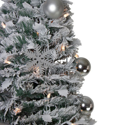 Northlight Pre-Decorated 6 Foot Flocked Christmas Tree