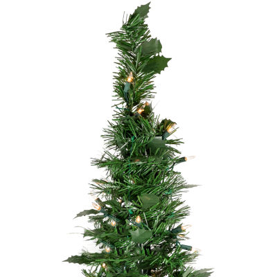 Northlight Holly Leaf Pop-Up With Clear Lights 6 Foot Pre-Lit Christmas Tree