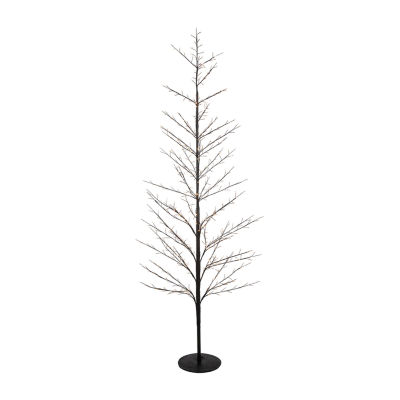 Northlight Matte Black White Led Lighted 7 Foot Pre-Lit Christmas Tree