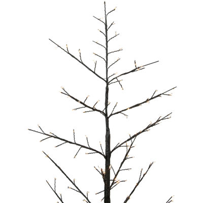 Northlight Matte Black White Led Lighted 7 Foot Pre-Lit Christmas Tree