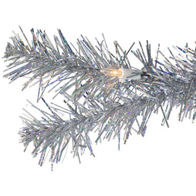 Northlight Medium Silver Iridescent With Clear Lights 2 Foot Pre-Lit Christmas Tree