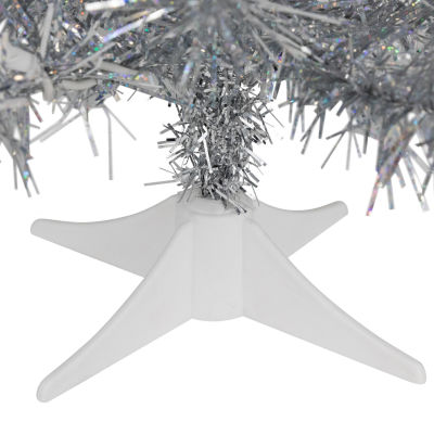 Northlight Medium Silver Iridescent With Clear Lights 2 Foot Pre-Lit Christmas Tree