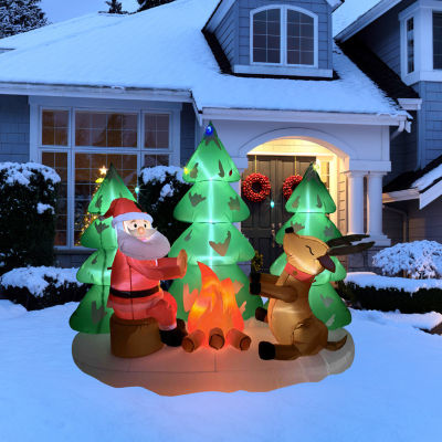 Northlight Santa And Reindeer Christmas Inflatable