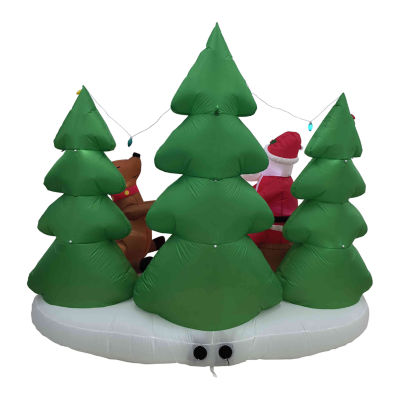 Northlight Santa And Reindeer Christmas Outdoor Inflatable