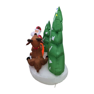 Northlight Santa And Reindeer Christmas Outdoor Inflatable