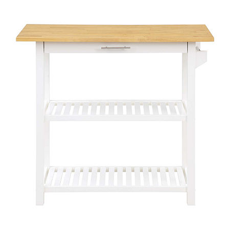 Designs2go Wood-Top Kitchen Island, One Size, White