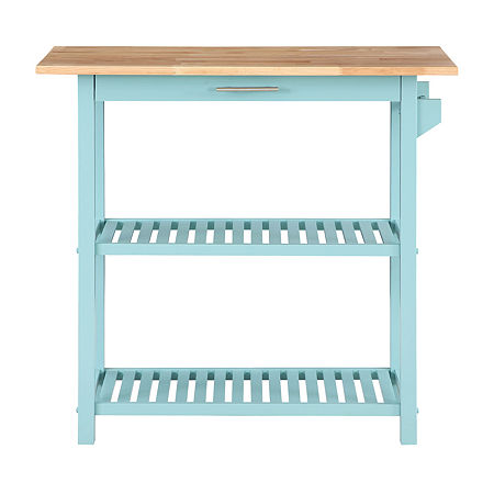 Designs2go Wood-Top Kitchen Island, One Size, Blue