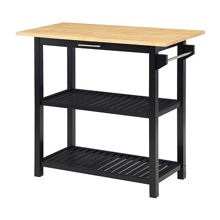 Designs2go Wood-Top Kitchen Island, One Size, Black