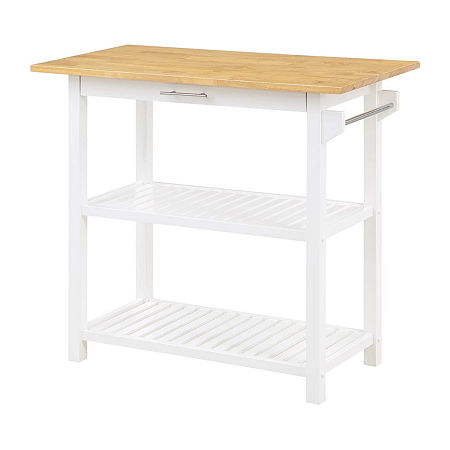 Designs2go Wood-Top Kitchen Island, One Size, White