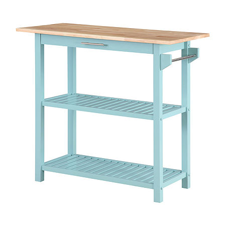 Designs2go Wood-Top Kitchen Island, One Size, Blue