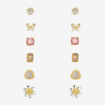 Sparkle Allure A Week Of Sparkle 7-pc. Cubic Zirconia 14K Gold Over Brass Butterfly Flower Jewelry Set