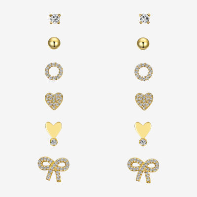 Sparkle Allure A Week Of Sparkle 7-pc. Cubic Zirconia 14K Gold Over Brass Bow Heart Jewelry Set