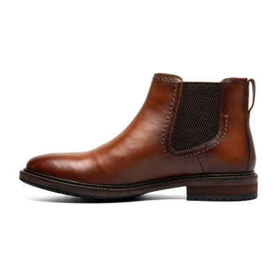 Florsheim Mens Forge Gore Flat Heel Chelsea Boots, Color: Cognac