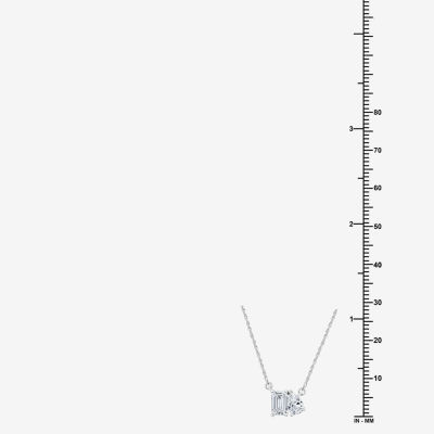 Yes, Please! Womens Lab Created White Sapphire Sterling Silver 18 Inch Pendant Necklace