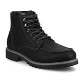 J. Ferrar Mens Colebrook Flat Heel Lace Up Boots, Color: Cognac