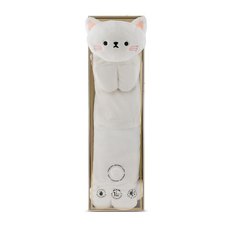 Pink Sky Warming Neck Wrap Kitty In White
