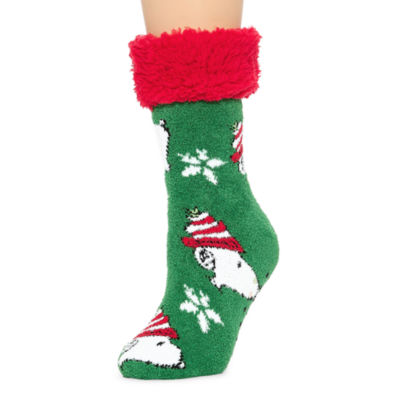 Pom Head Womens Breathable Multi-Pack 1 Pair Peanuts Slipper Socks