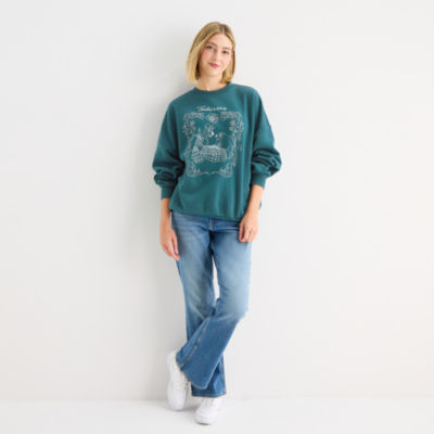 Skinnydip London Womens Juniors Crew Neck Long Sleeve Lady and the Tramp Sweatshirt