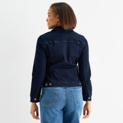 Liz Claiborne Womens Tall Denim Midweight Jacket