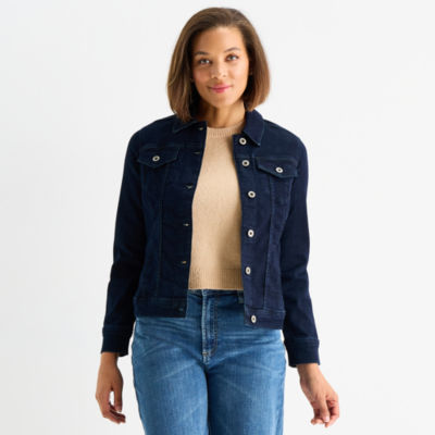 Liz Claiborne Womens Tall Denim Midweight Jacket