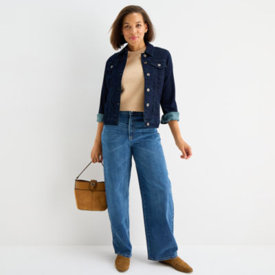 Liz Claiborne Womens Tall Denim Midweight Jacket