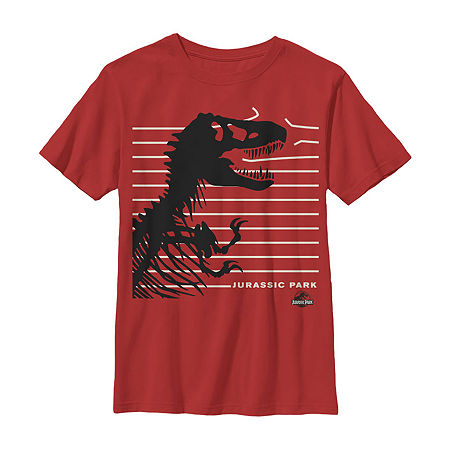 Little & Big Boys Crew Neck Short Sleeve Jurassic World Graphic T-Shirt, X-large, Red