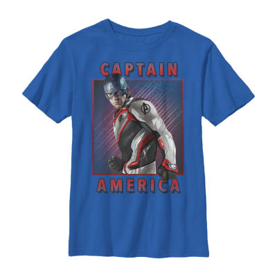 Little Big Boys Marvel Captain America Crew Neck Short Sleeve