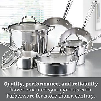 Martha Stewart Stainless Steel Silver Cookware Set, 10 pc - Foods Co.