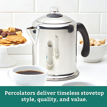 Farberware Stovetop Coffee Percolator Stainless Steel Yosemite 8 Cup for  sale online
