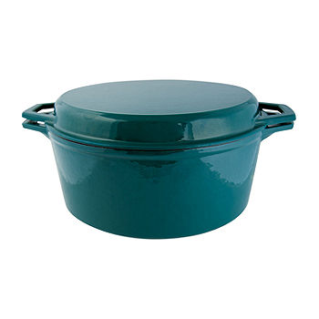 Crock Pot Artisan 5-Quart Enameled Cast Iron Dutch Oven Aqua Blue