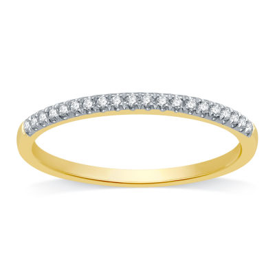 (H-I / I1) Womens 1/10 CT. T.W. Lab Grown White Diamond 10K Gold Wedding Band