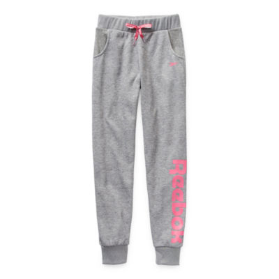 Reebok Big Girls Jogger Cuffed Fleece Sweatpant