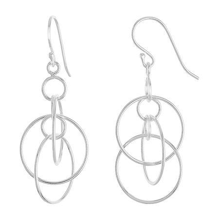 Silver Reflections Pure Silver Over Brass Drop Earrings In Transparent
