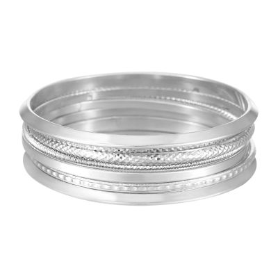 Mixit Silver Tone Solid Bangle Bracelet