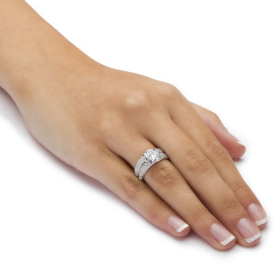 DiamonArt® Womens 3 3/4 CT. T.W. White Cubic Zirconia 10K Gold Round Bridal Set