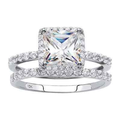 DiamonArt® Womens CT. T.W. White Cubic Zirconia 10K Gold Square Bridal Set