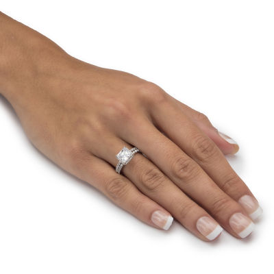 DiamonArt® Womens CT. T.W. White Cubic Zirconia 10K Gold Square Bridal Set