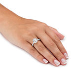 DiamonArt® Womens 3 1/4 CT. T.W. White Cubic Zirconia 10K Gold Round Engagement Ring