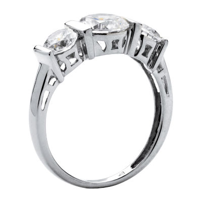DiamonArt® Womens 2 1/2 CT. T.W. White Cubic Zirconia 10K Gold Round Engagement Ring
